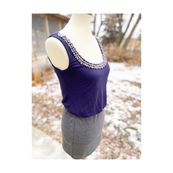 Y2K Urban Behaviour Mini Dress Beaded Scoop Jersey - Picture 5 of 13